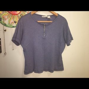 Blue Kathy Ireland crop shirt